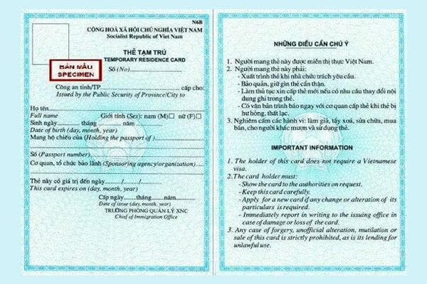 Hồ sơ xin cấp thẻ tạm trú cho người Indonesia
