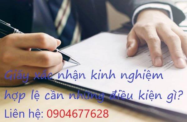 Giấy xác nhận kinh nghiệm hợp lệ