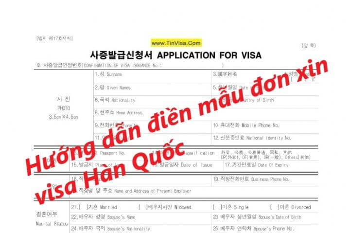 Hướng Dẫn Điền Mẫu Đơn Xin Visa Hàn Quốc Chi Tiết Nhất
